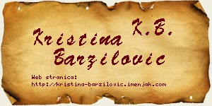 Kristina Barzilović vizit kartica